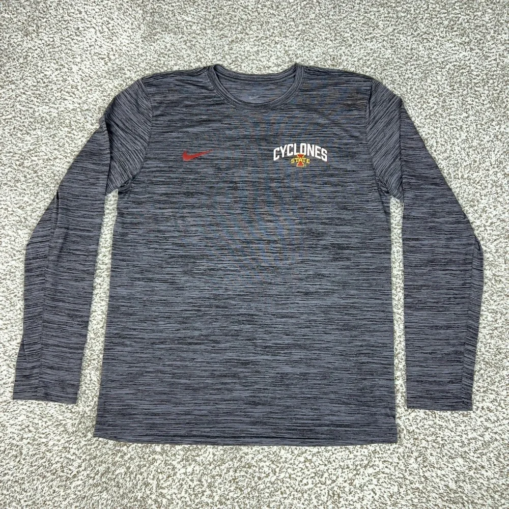 Iowa State Cyclones Shirt Mens Medium NCAA Football Long Sleeve Nike‎ Dri Fit